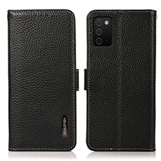 Funda de Cuero Cartera con Soporte Carcasa B03H para Samsung Galaxy F02S SM-E025F Negro