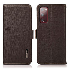 Funda de Cuero Cartera con Soporte Carcasa B03H para Samsung Galaxy S20 FE 4G Marron