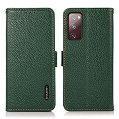 Funda de Cuero Cartera con Soporte Carcasa B03H para Samsung Galaxy S20 FE 4G Verde