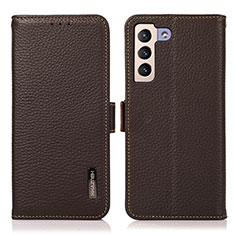 Funda de Cuero Cartera con Soporte Carcasa B03H para Samsung Galaxy S21 Plus 5G Marron