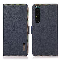 Funda de Cuero Cartera con Soporte Carcasa B03H para Sony Xperia 1 IV Azul