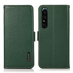 Funda de Cuero Cartera con Soporte Carcasa B03H para Sony Xperia 1 IV SO-51C Verde