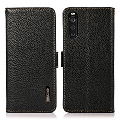 Funda de Cuero Cartera con Soporte Carcasa B03H para Sony Xperia 10 III Lite Negro