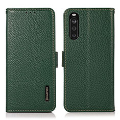 Funda de Cuero Cartera con Soporte Carcasa B03H para Sony Xperia 10 III SO-52B Verde