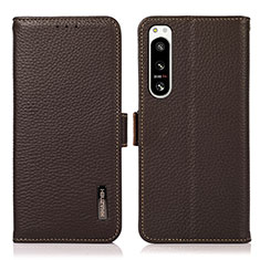 Funda de Cuero Cartera con Soporte Carcasa B03H para Sony Xperia 5 IV Marron