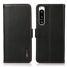 Funda de Cuero Cartera con Soporte Carcasa B03H para Sony Xperia 5 IV Negro