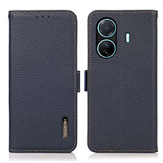 Funda de Cuero Cartera con Soporte Carcasa B03H para Vivo T1 Pro 5G Azul