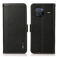 Funda de Cuero Cartera con Soporte Carcasa B03H para Vivo X80 5G Negro