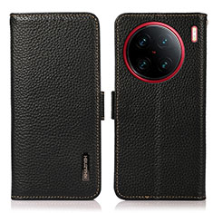 Funda de Cuero Cartera con Soporte Carcasa B03H para Vivo X90 Pro+ Plus 5G Negro