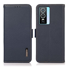 Funda de Cuero Cartera con Soporte Carcasa B03H para Vivo Y74s 5G Azul