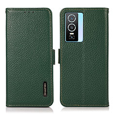 Funda de Cuero Cartera con Soporte Carcasa B03H para Vivo Y74s 5G Verde