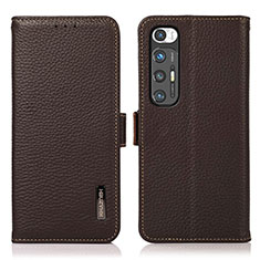 Funda de Cuero Cartera con Soporte Carcasa B03H para Xiaomi Mi 10S 5G Marron