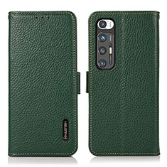 Funda de Cuero Cartera con Soporte Carcasa B03H para Xiaomi Mi 10S 5G Verde