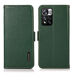 Funda de Cuero Cartera con Soporte Carcasa B03H para Xiaomi Mi 11i 5G (2022) Verde