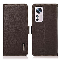 Funda de Cuero Cartera con Soporte Carcasa B03H para Xiaomi Mi 12 5G Marron