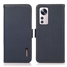 Funda de Cuero Cartera con Soporte Carcasa B03H para Xiaomi Mi 12 Pro 5G Azul