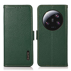 Funda de Cuero Cartera con Soporte Carcasa B03H para Xiaomi Mi 13 Ultra 5G Verde