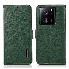 Funda de Cuero Cartera con Soporte Carcasa B03H para Xiaomi Mi 13T 5G Verde