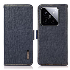 Funda de Cuero Cartera con Soporte Carcasa B03H para Xiaomi Mi 14 5G Azul