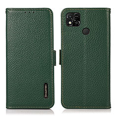 Funda de Cuero Cartera con Soporte Carcasa B03H para Xiaomi POCO C31 Verde