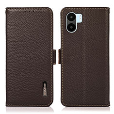 Funda de Cuero Cartera con Soporte Carcasa B03H para Xiaomi Poco C50 Marron