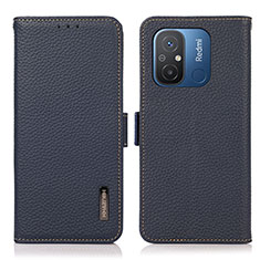 Funda de Cuero Cartera con Soporte Carcasa B03H para Xiaomi Poco C55 Azul