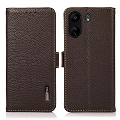 Funda de Cuero Cartera con Soporte Carcasa B03H para Xiaomi Poco C65 Marron