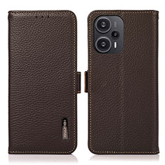 Funda de Cuero Cartera con Soporte Carcasa B03H para Xiaomi Poco F5 5G Marron