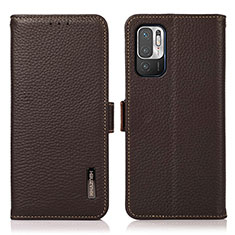 Funda de Cuero Cartera con Soporte Carcasa B03H para Xiaomi POCO M3 Pro 5G Marron