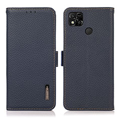 Funda de Cuero Cartera con Soporte Carcasa B03H para Xiaomi Redmi 9 Activ Azul