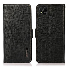 Funda de Cuero Cartera con Soporte Carcasa B03H para Xiaomi Redmi 9 Activ Negro