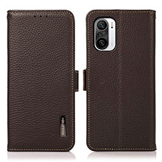 Funda de Cuero Cartera con Soporte Carcasa B03H para Xiaomi Redmi K40 5G Marron