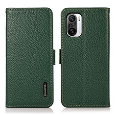 Funda de Cuero Cartera con Soporte Carcasa B03H para Xiaomi Redmi K40 5G Verde