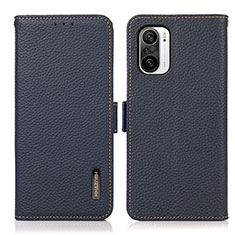 Funda de Cuero Cartera con Soporte Carcasa B03H para Xiaomi Redmi K40 Pro+ Plus 5G Azul