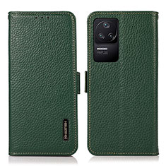 Funda de Cuero Cartera con Soporte Carcasa B03H para Xiaomi Redmi K40S 5G Verde