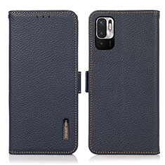 Funda de Cuero Cartera con Soporte Carcasa B03H para Xiaomi Redmi Note 10 JE 5G Azul