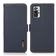 Funda de Cuero Cartera con Soporte Carcasa B03H para Xiaomi Redmi Note 10 Pro 4G Azul