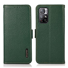 Funda de Cuero Cartera con Soporte Carcasa B03H para Xiaomi Redmi Note 11 5G Verde