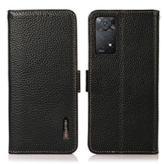 Funda de Cuero Cartera con Soporte Carcasa B03H para Xiaomi Redmi Note 11 Pro 4G Negro