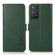 Funda de Cuero Cartera con Soporte Carcasa B03H para Xiaomi Redmi Note 11 Pro 4G Verde