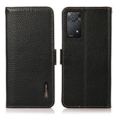 Funda de Cuero Cartera con Soporte Carcasa B03H para Xiaomi Redmi Note 11 Pro 5G Negro