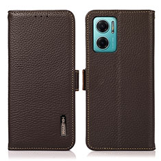 Funda de Cuero Cartera con Soporte Carcasa B03H para Xiaomi Redmi Note 11E 5G Marron