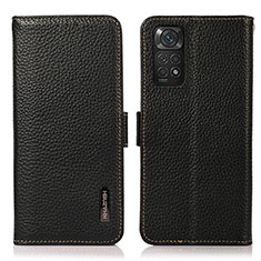 Funda de Cuero Cartera con Soporte Carcasa B03H para Xiaomi Redmi Note 11S 4G Negro