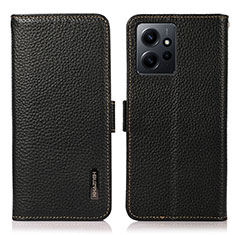 Funda de Cuero Cartera con Soporte Carcasa B03H para Xiaomi Redmi Note 12 4G Negro