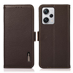 Funda de Cuero Cartera con Soporte Carcasa B03H para Xiaomi Redmi Note 12 Explorer Marron