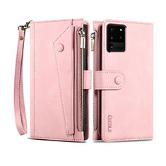 Funda de Cuero Cartera con Soporte Carcasa B03S para Samsung Galaxy S20 Ultra 5G Oro Rosa