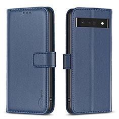 Funda de Cuero Cartera con Soporte Carcasa B04F para Google Pixel 7 Pro 5G Azul