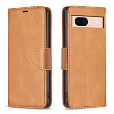 Funda de Cuero Cartera con Soporte Carcasa B04F para Google Pixel 8a 5G Marron Claro