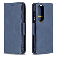 Funda de Cuero Cartera con Soporte Carcasa B04F para Huawei P50 Pro Azul