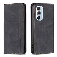 Funda de Cuero Cartera con Soporte Carcasa B04F para Motorola Moto Edge 30 Pro 5G Negro